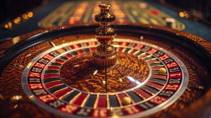   Close-up photo of casino roulette wheel spinning toward selected number