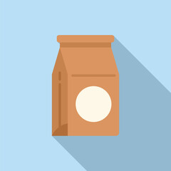 Fast food package icon flat vector. Meal tasty cereal. Biscuit food store