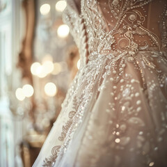 Exquisite Wedding Dress Detailing, Luxury Bridal Fashion