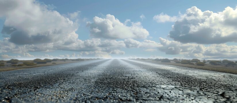road made of asphalt with a backdrop of the sky