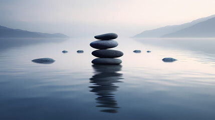 Stones on the water, zen background