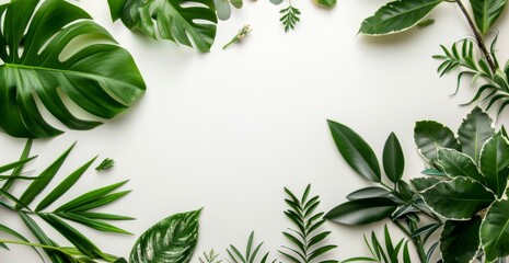 Stylish design using plants on a white background 