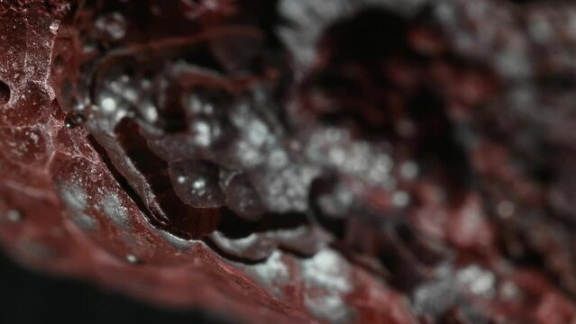 Hematite / Haematite (principal ore of iron) 'kidney ore' , closeup, moving focus