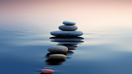 Obraz na płótnie Canvas Stones on the water, zen background