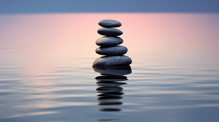 Stones on the water, zen background