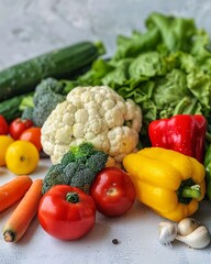 fresh vegetables on the kitchen table