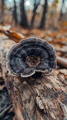 Fototapeta premium Turkey Tail Medicinal Mushroom (Trametes versicolor) on a tree