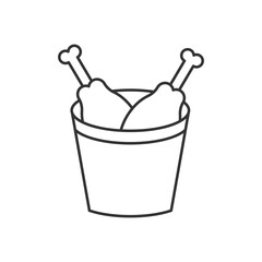 Thin Line Chicken Pic vector icon