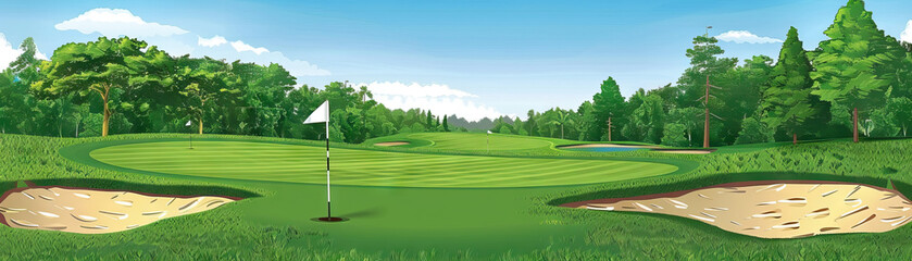 Obraz premium Golfing Gladiators Greens: Tee Shots, Putts, and Golf Course Challenges.