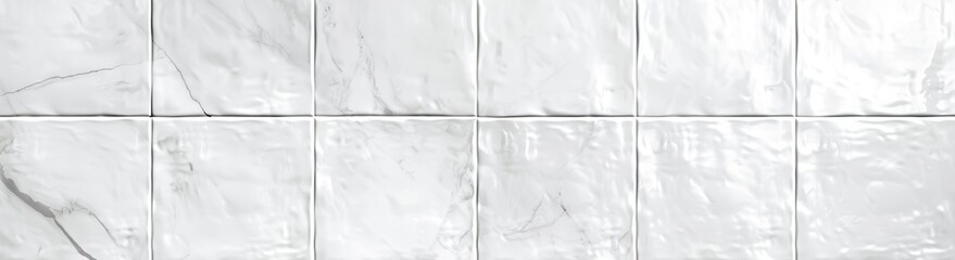 White ceramic tile background, seamless pattern with white bricks. White horizontal tile pattern with a seamless texture of rectangular shapes for bathroom or kitchen wall decoration.