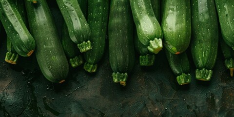 Organic Zucchini Texture on Dark Surface