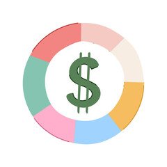 money investment portfolio cartoon. finance business, investor fund, coin stock money investment portfolio sign. isolated symbol vector illustration