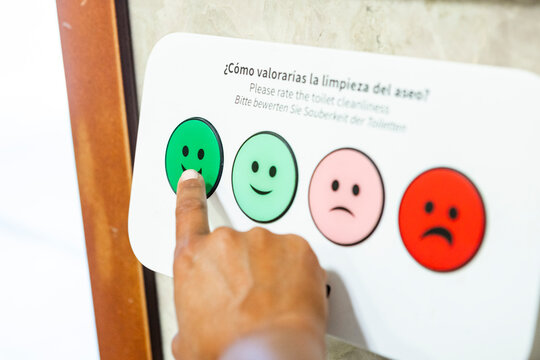 Passenger rates restroom cleanliness at the airport