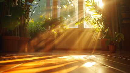 Sunlight filters through curtains onto a cozy bed setting a serene morning mood