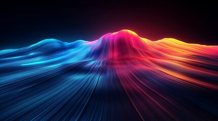 Abstract motion background features blue and red lights.