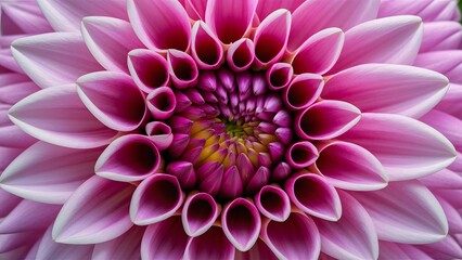 Abstract macro pink dahlia flower with stunning petal pattern