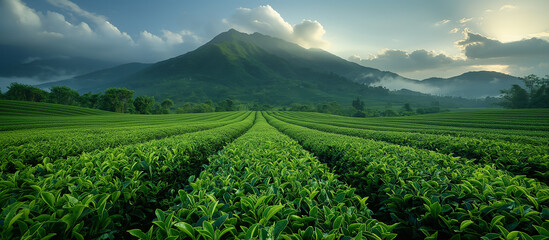 tea field in the mountains