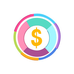 income investment portfolio cartoon. currency line, financial return, risk plan income investment portfolio sign. isolated symbol vector illustration