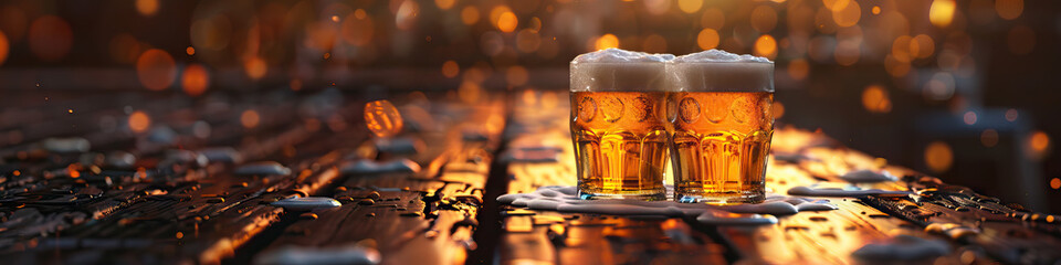 Draughts & Discussions: Engaging in Stimulating Conversations Over Freshly Poured Beers. - obrazy, fototapety, plakaty