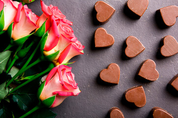 Chocolates with roses