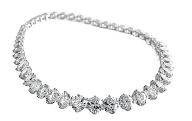 Radiant Diamond Necklace isolated on transparent Background