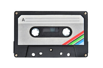 Retro audio tapes isolated on white background