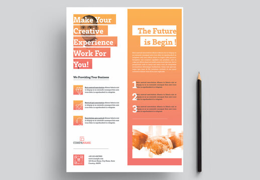 Flyer Layout with Orange Accents