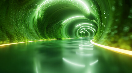 lime green motion blur background graphic. AI generative