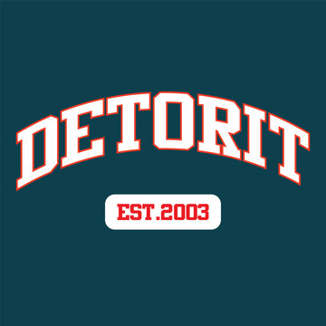 Basketball team Detroit, Michigan. Typography graphics for sportswear and apparel. Vector print design.