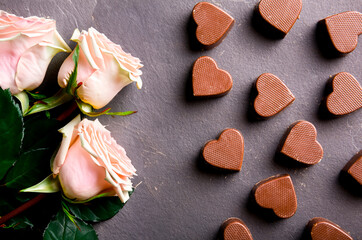 Chocolates with roses