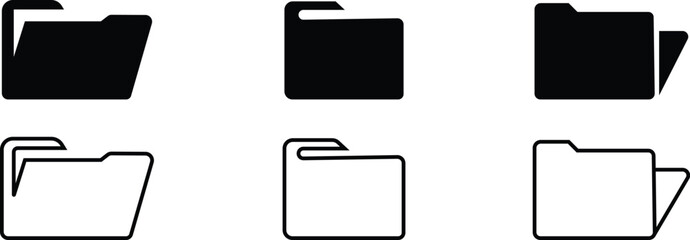 folder icon set isolated on transparent background. Document symbol. file icon. Binder sign modern, simple, vector, icon for website design, mobile app, ui. file formats Computer folder, folders sign. - obrazy, fototapety, plakaty