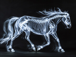 Ethereal X-ray Equine Figure in Motion