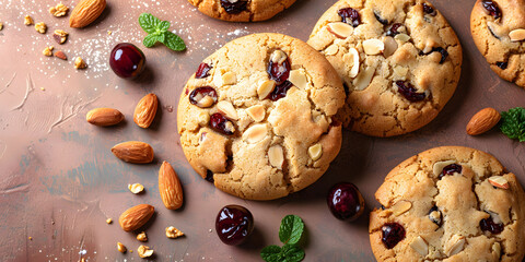 Up-close delicious stacked cookies healthy tasty snacking options copyspace