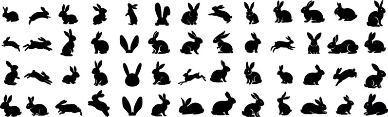 Easter rabbit silhouette vector set © Arafat