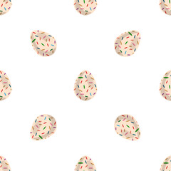 Illustration on theme seamless celebration holiday Easter with hunt colorful bright eggs