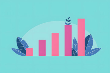 Obraz premium A bar graph showing the company revenue growth or business growth and return on investment