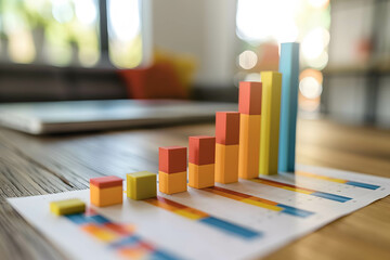 A bar graph showing the company revenue growth or business growth and return on investment
