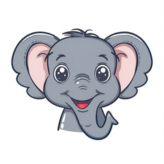 cartoon elephant on a white background
