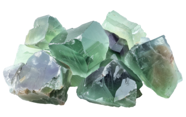 Gleaming Fluorite stone isolated on transparent Background