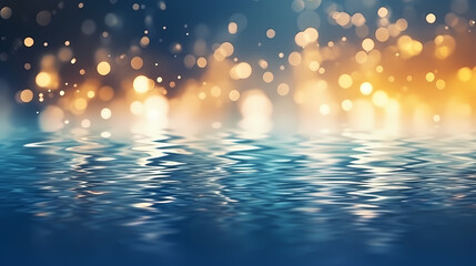 Naklejka premium Water background with bokeh glare
