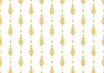 Wheat ikat pattern. Ethnic abstract ikat art. Seamless pattern in tribal. Design for fabric, curtain, background, carpet, wallpaper, clothing.