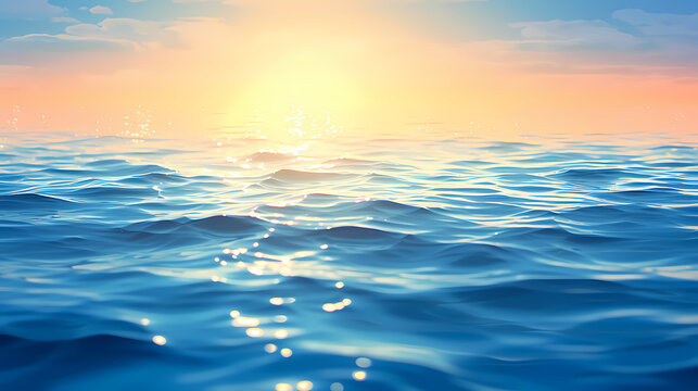 Water background with bokeh glare