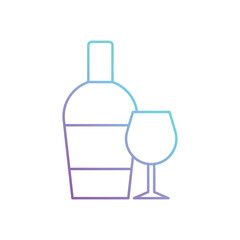 Gradient Color  Wine vector icon.