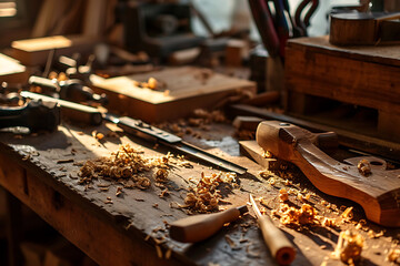 old rusty tools in workshop