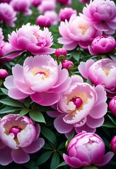 Peony flowers beautiful background, banner, template, pink.