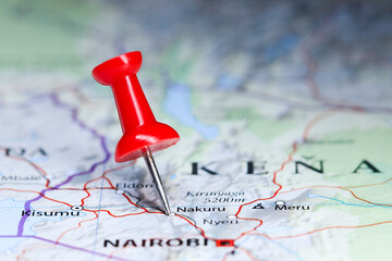 Nakuru, Kenya pin on map