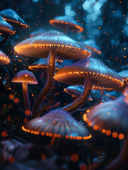 Obraz premium mushroom plants in a fantasy forest