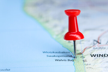 Walvis Bay, Namibia pin on map