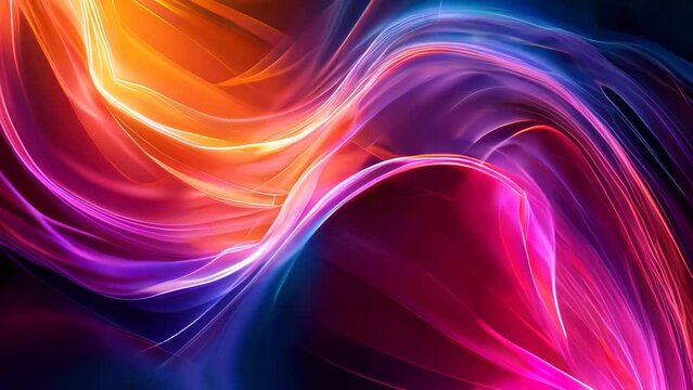 abstract background with smooth lines in blue, orange and purple colors