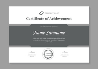 black and white minimalist certificate design template